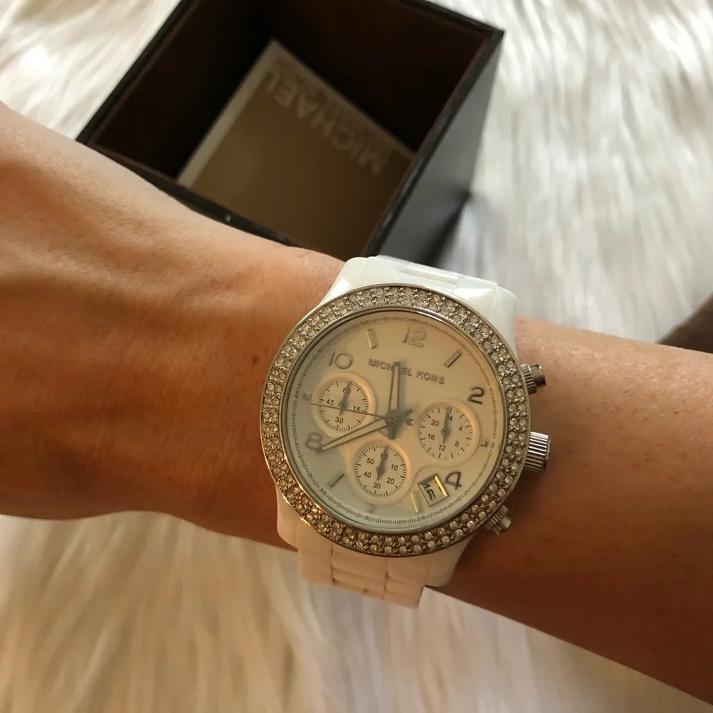 Authentic Michael Kors White Ceramic Watch
